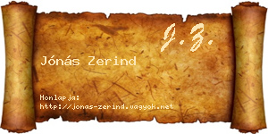 Jónás Zerind névjegykártya